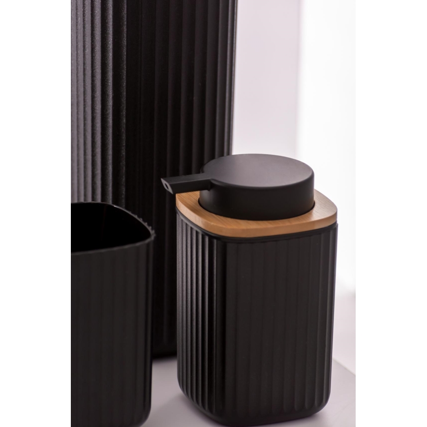 WENKO 25298100 - Dozator za milo ROTELLO 8,9x12,7 cm črna/rjava