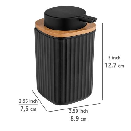 WENKO 25298100 - Dozator za milo ROTELLO 8,9x12,7 cm črna/rjava