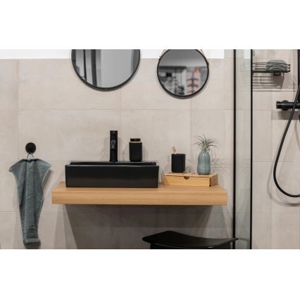 WENKO 25298100 - Dozator za milo ROTELLO 8,9x12,7 cm črna/rjava