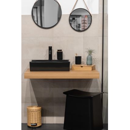 WENKO 25298100 - Dozator za milo ROTELLO 8,9x12,7 cm črna/rjava