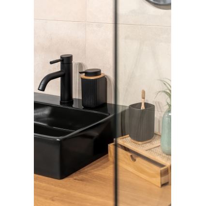 WENKO 25298100 - Dozator za milo ROTELLO 8,9x12,7 cm črna/rjava