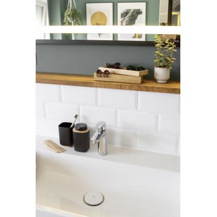 WENKO 25298100 - Dozator za milo ROTELLO 8,9x12,7 cm črna/rjava