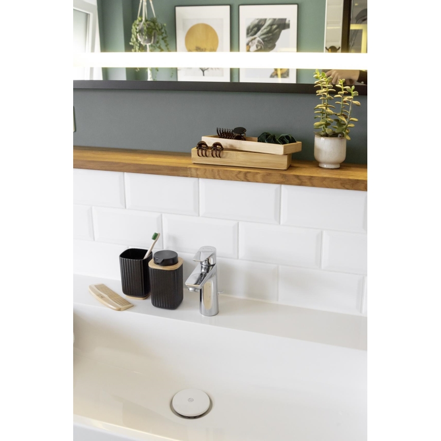 WENKO 25298100 - Dozator za milo ROTELLO 8,9x12,7 cm črna/rjava