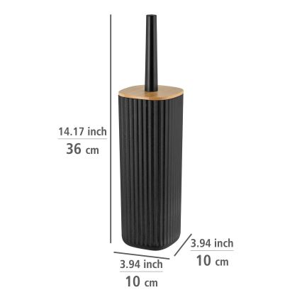 WENKO 25304100 - WC komplet ROTELLO 10x36 cm črna/rjava