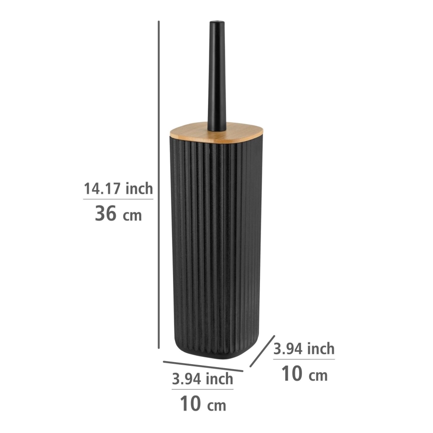 WENKO 25304100 - WC komplet ROTELLO 10x36 cm črna/rjava