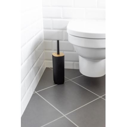 WENKO 25304100 - WC komplet ROTELLO 10x36 cm črna/rjava