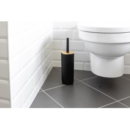 WENKO 25304100 - WC komplet ROTELLO 10x36 cm črna/rjava