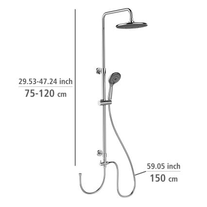 WENKO 25310100 - Komplet prhe WATERSAVING SYSTEM, nerjaveče jeklo/sijajni krom