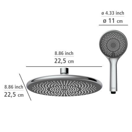 WENKO 25310100 - Komplet prhe WATERSAVING SYSTEM, nerjaveče jeklo/sijajni krom