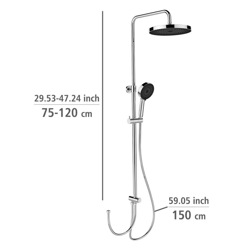 WENKO 25312100 - Tušni stolp SOFTWATER 12x120 cm sijajni krom