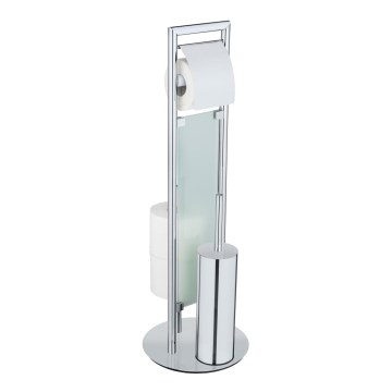 WENKO 25384100 - Komplet za WC SULMONA 25x76 cm srebrna/črna