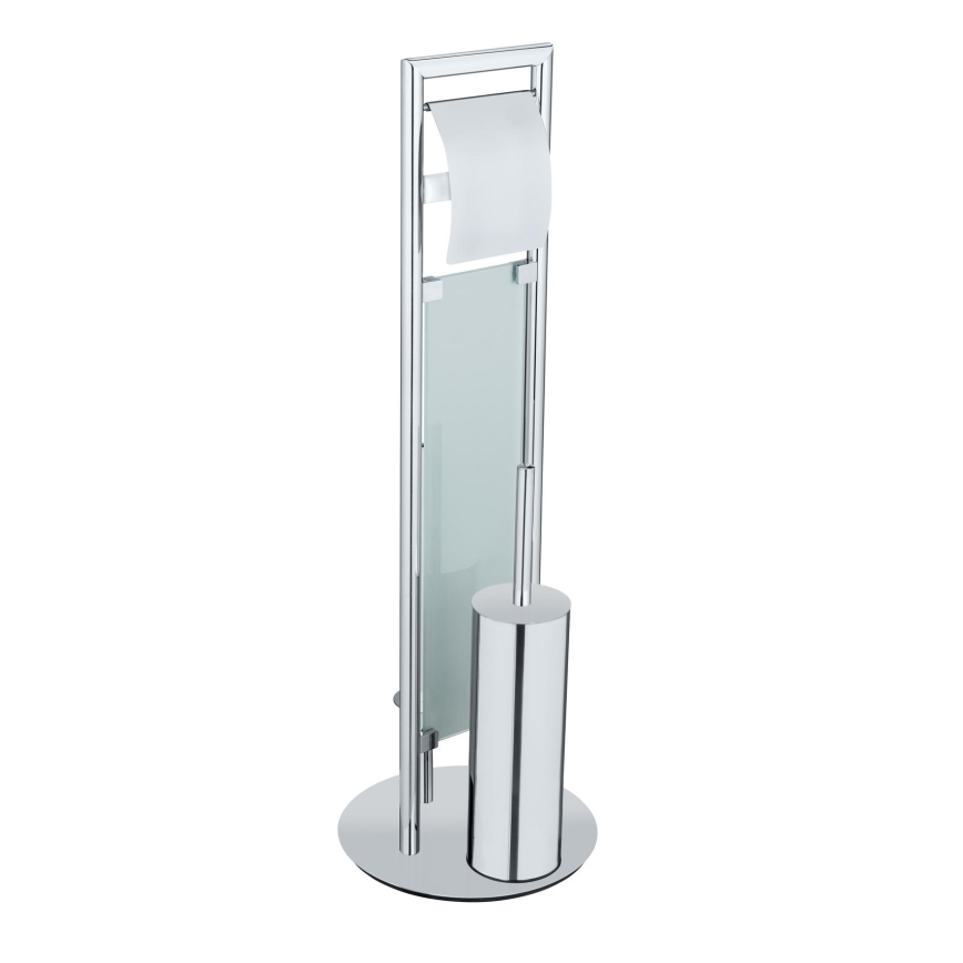 WENKO 25384100 - Komplet za WC SULMONA 25x76 cm srebrna/črna