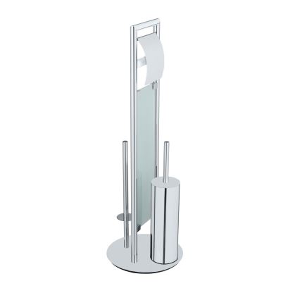 WENKO 25384100 - Komplet za WC SULMONA 25x76 cm srebrna/črna
