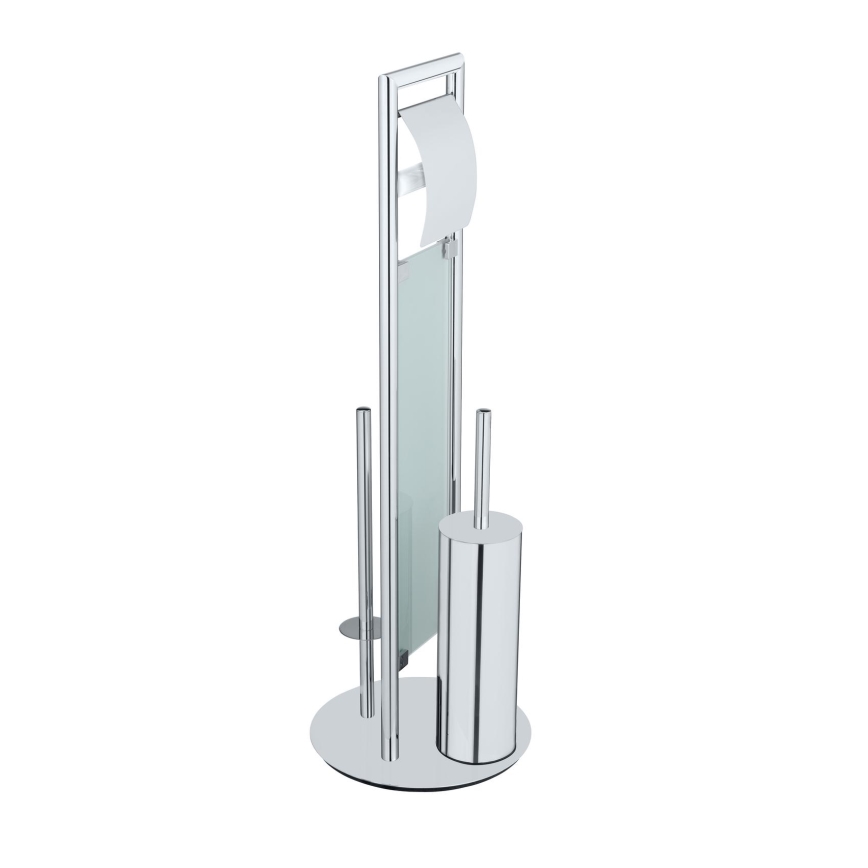 WENKO 25384100 - Komplet za WC SULMONA 25x76 cm srebrna/črna
