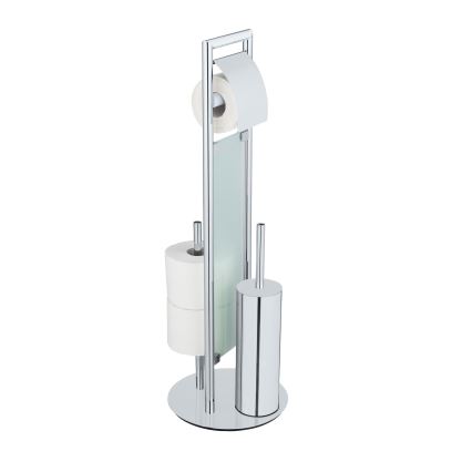 WENKO 25384100 - Komplet za WC SULMONA 25x76 cm srebrna/črna