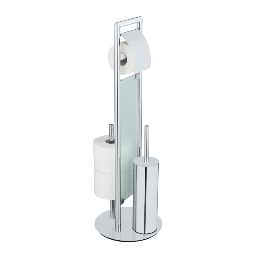 WENKO 25384100 - Komplet za WC SULMONA 25x76 cm srebrna/črna
