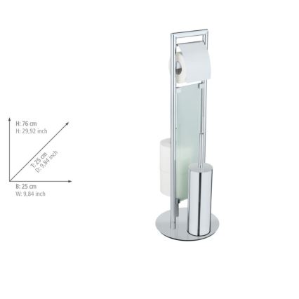 WENKO 25384100 - Komplet za WC SULMONA 25x76 cm srebrna/črna