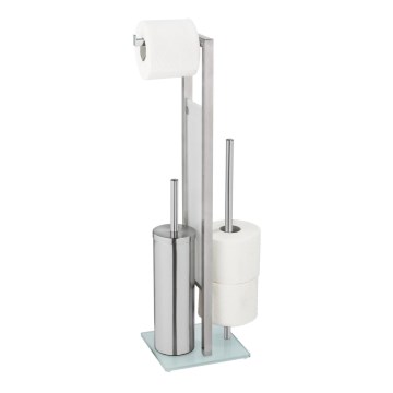 WENKO 25399100 - WC krtača RIVALTA 18x70 cm srebrna/bela/črna