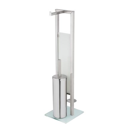 WENKO 25399100 - WC krtača RIVALTA 18x70 cm srebrna/bela/črna