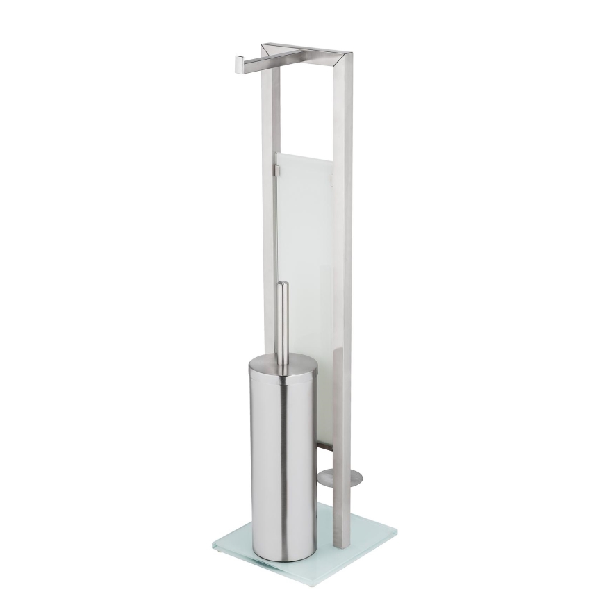 WENKO 25399100 - WC krtača RIVALTA 18x70 cm srebrna/bela/črna