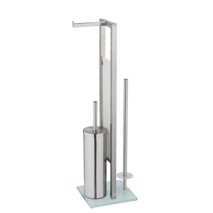 WENKO 25399100 - WC krtača RIVALTA 18x70 cm srebrna/bela/črna