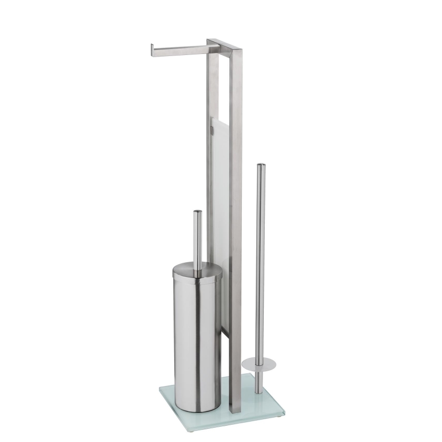 WENKO 25399100 - WC krtača RIVALTA 18x70 cm srebrna/bela/črna