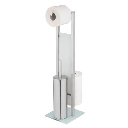 WENKO 25399100 - WC krtača RIVALTA 18x70 cm srebrna/bela/črna