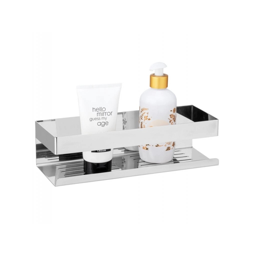 WENKO 25413100-Polica TURBO-LOC GENOVA SHINE 30x10,5 cm srebrna