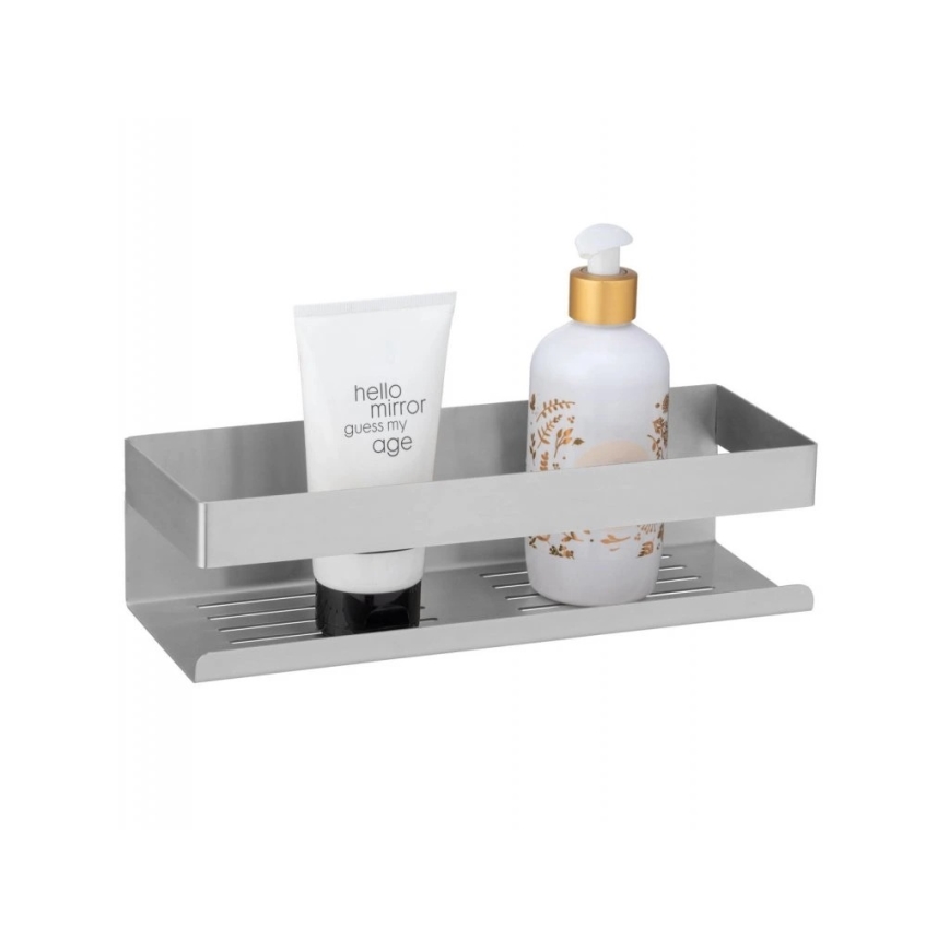 WENKO 25425100-Polica TURBO-LOC GENOVA MAT 30x10,5 cm srebrna