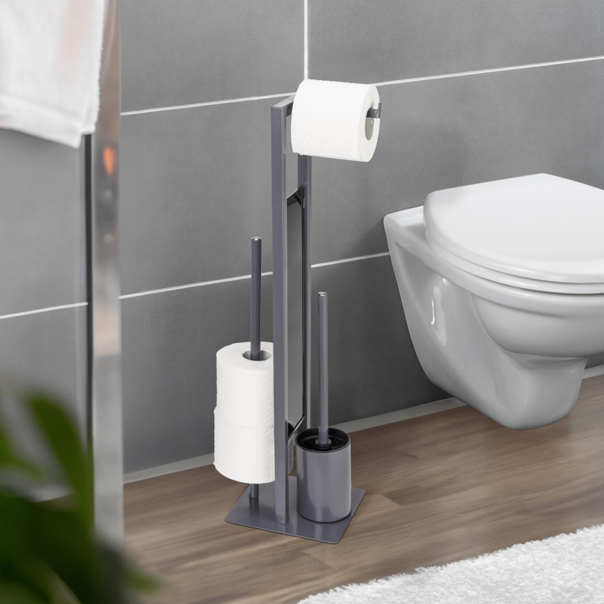 WENKO 25552100 - WC krtača RIVALTA 18x70 cm siva/črna