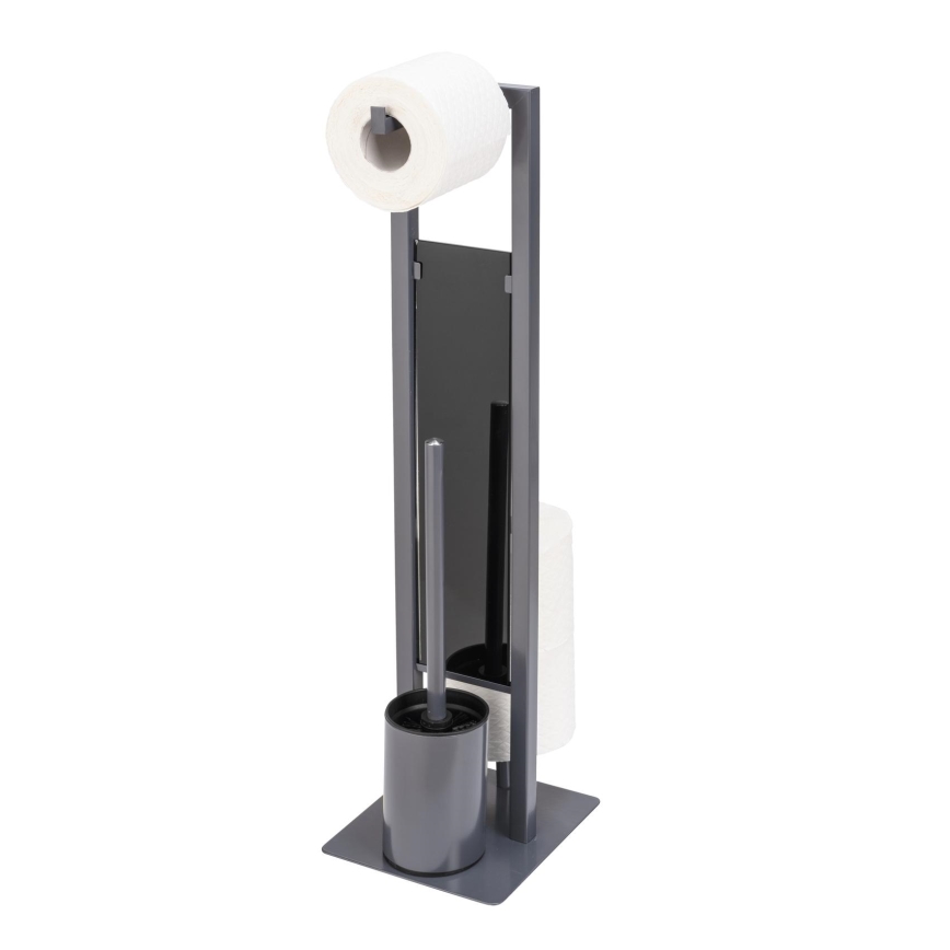 WENKO 25552100 - WC krtača RIVALTA 18x70 cm siva/črna