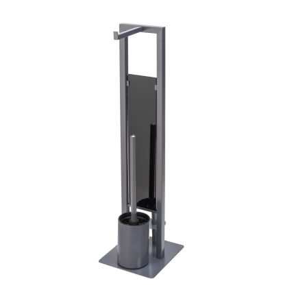 WENKO 25552100 - WC krtača RIVALTA 18x70 cm siva/črna