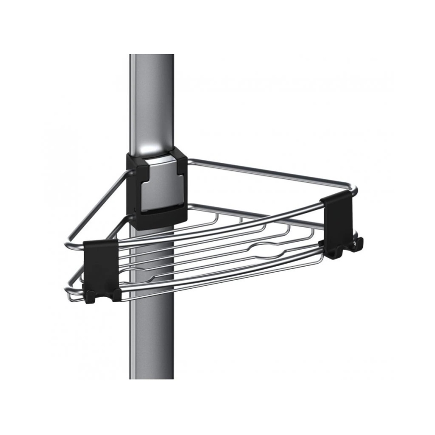WENKO 25556100-Kotna polica PURIO 35,5x280 cm srebrna/siva