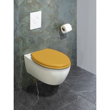 WENKO 25792100 - WC sedišče PRIMA 37x41 cm rumeno/srebrno