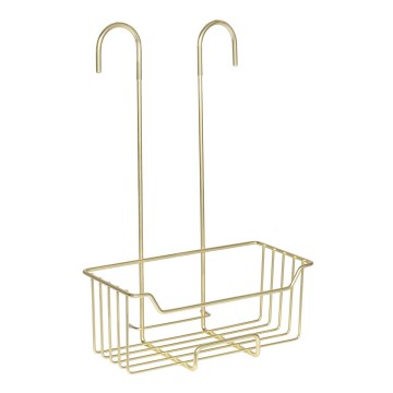 WENKO 25937100 - Koš za tuš MILO 25x36 cm nerjaveče jeklo/zlata/prozorna