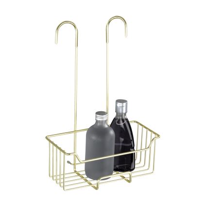 WENKO 25937100 - Koš za tuš MILO 25x36 cm nerjaveče jeklo/zlata/prozorna