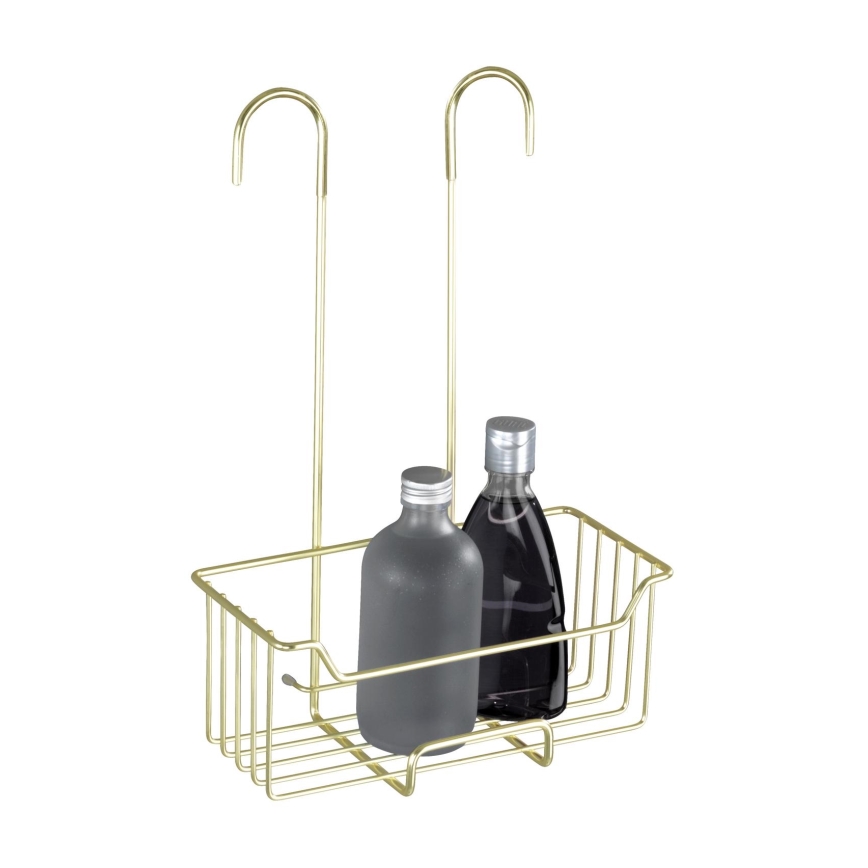 WENKO 25937100 - Koš za tuš MILO 25x36 cm nerjaveče jeklo/zlata/prozorna