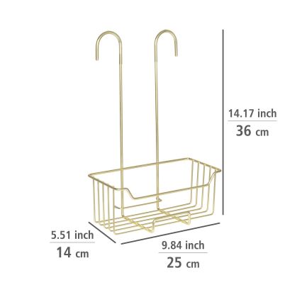 WENKO 25937100 - Koš za tuš MILO 25x36 cm nerjaveče jeklo/zlata/prozorna