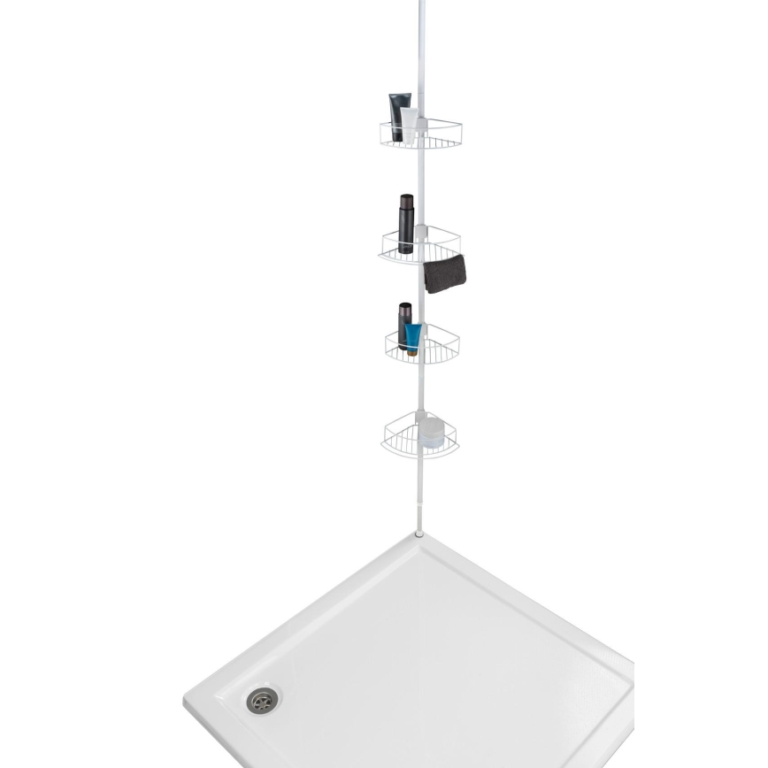WENKO 26015100 - Kotna polica DOLCEDO 31x230 cm nerjaveče jeklo/bela