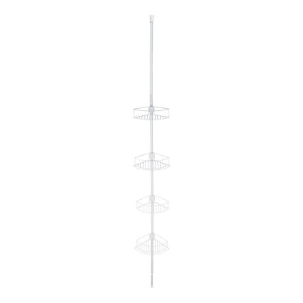 WENKO 26015100 - Kotna polica DOLCEDO 31x230 cm nerjaveče jeklo/bela