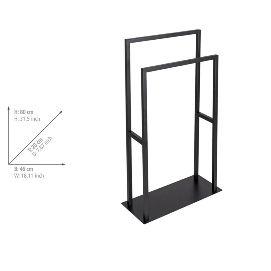 WENKO 26056100 - Stojalo za brisače RIVALTA 46x80 cm nerjaveče jeklo/črna