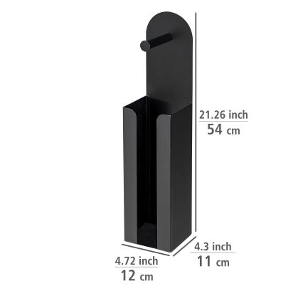 WENKO 26059100 - Držalo za role AGIRA 12x54 cm črno