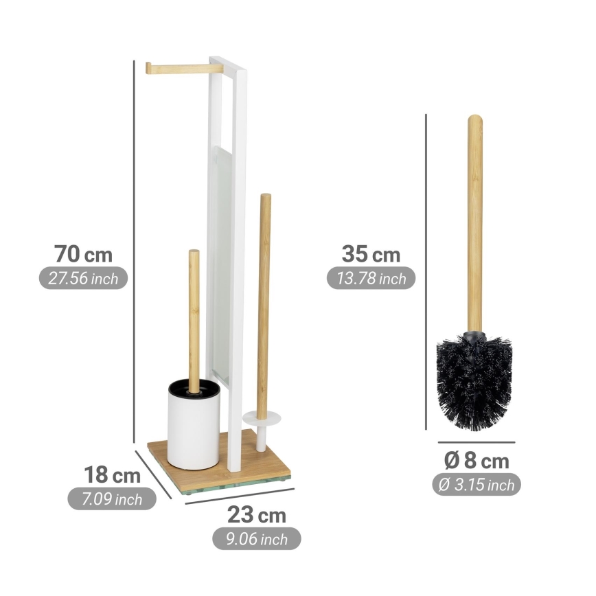 WENKO 26214100 - WC komplet RIVALTA 18x70 cm rjava/bela