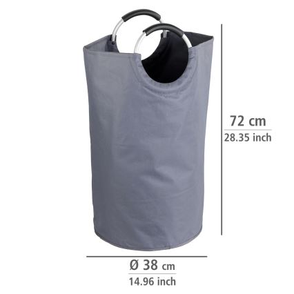 WENKO 3440803100 - Koš za perilo JUMBO 38x72 cm antracit/srebrna/črna