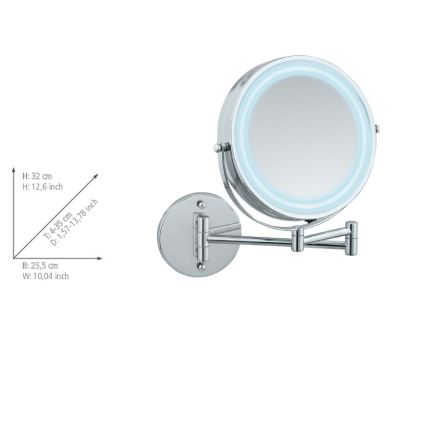 WENKO 3656530100 - Ogledalo POWER-LOC 25,5x32 cm sijajni krom