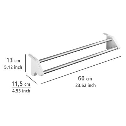 WENKO 3703100 - Stojalo za sušenje perila TWIN 60x13 cm srebrno/belo