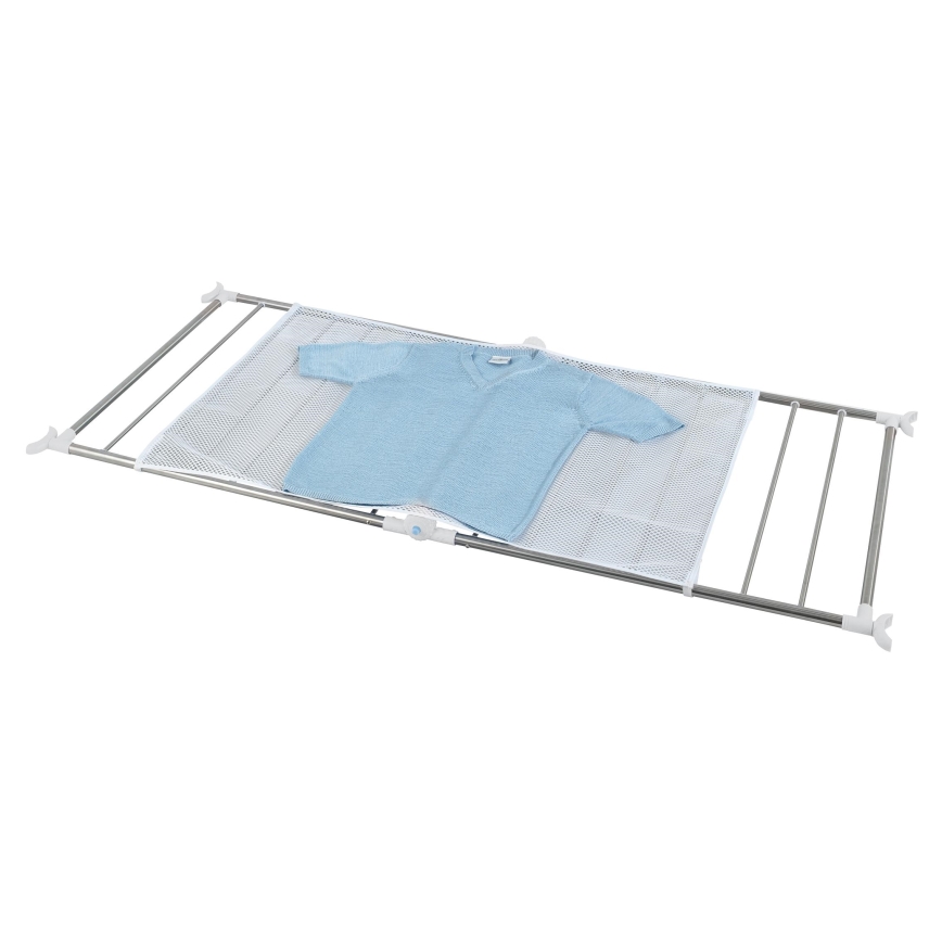 WENKO 3772020100 - Stojalo za sušenje PROFI 65x150 cm iz nerjavečega jekla / srebrno / belo