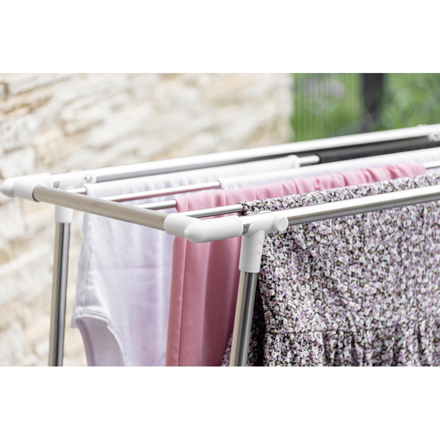 WENKO 3774020100 - Stojalo za sušenje perila PROFI SINGLE 87x79 cm nerjaveče jeklo/srebrna/bela