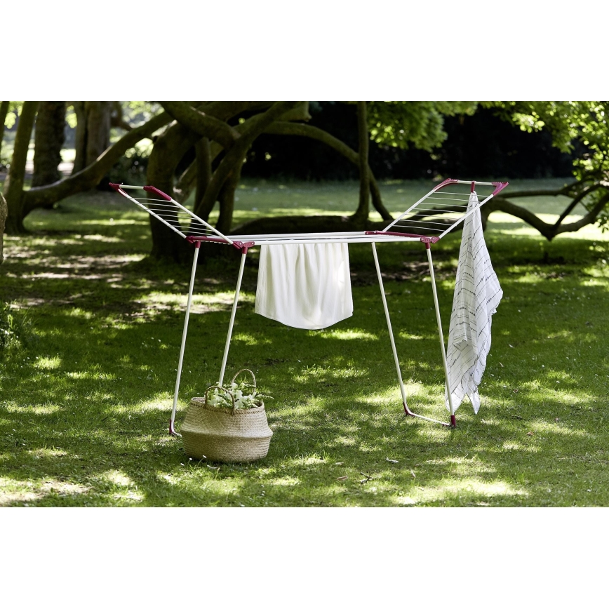 WENKO 3774021100 - Sušilec perila SUMMER DRY 153x76 cm bela/rožnata