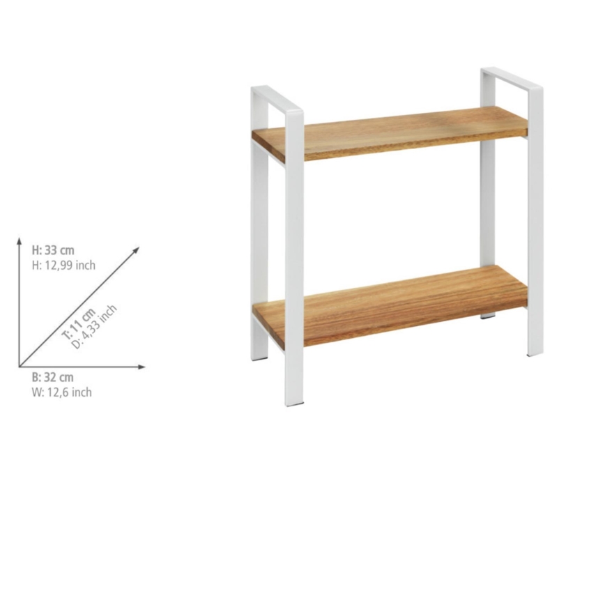 WENKO 53024100 - Polica LOUISA 32x33 cm bela/rjava